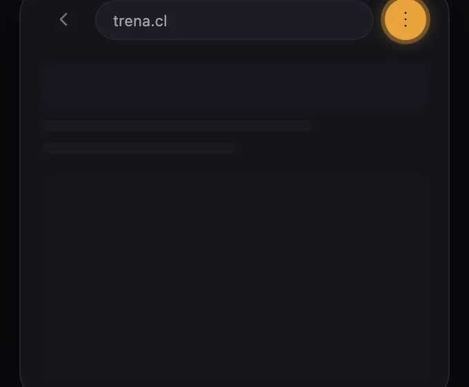 Barra de Chrome con el menú ⋮ resaltado