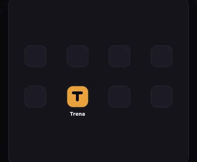 Pantalla de inicio con el ícono de Trena instalado